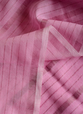 Pink Silver Zari Stripes