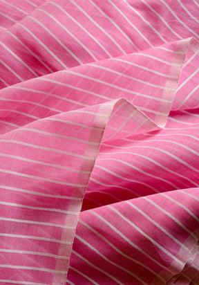 Pink Cotton Lines Saree