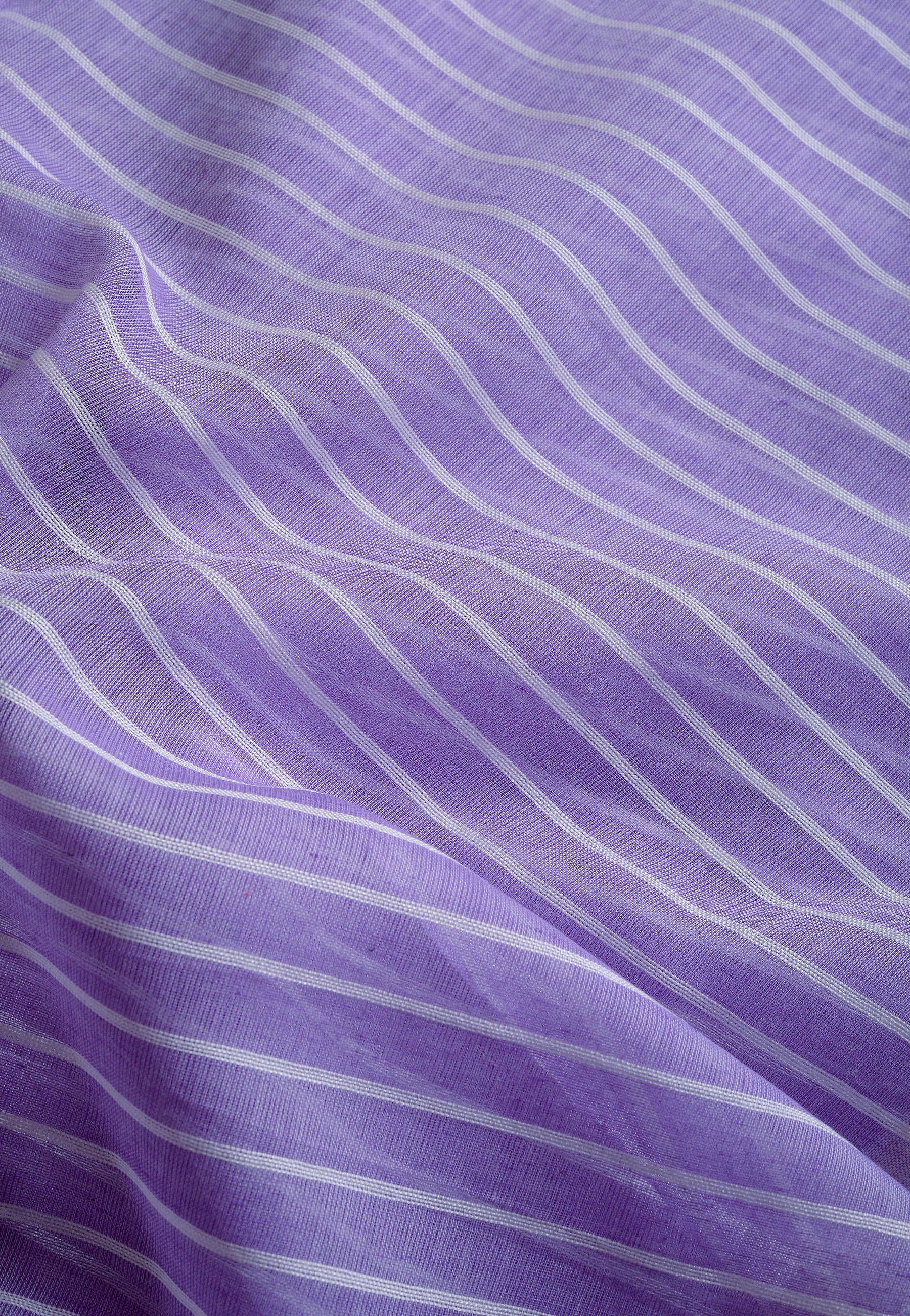 Violet Cotton Lines Saree
