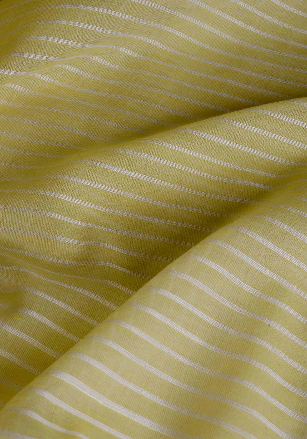 Yellow Cotton Lines Saree