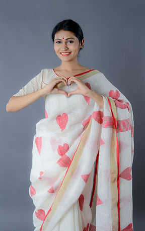 LOVE - Handwoven Linen Jamdani
