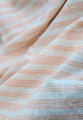 Ivory and Orange Lines Cotton Stole